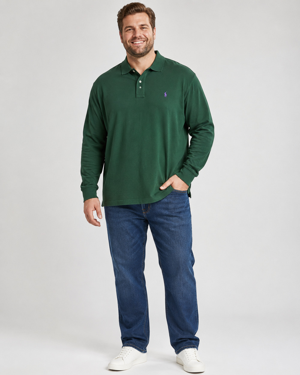 POLO RALPH LAUREN Long Sleeve Polo Shirt Size 5XB NEW with Tags Green $170